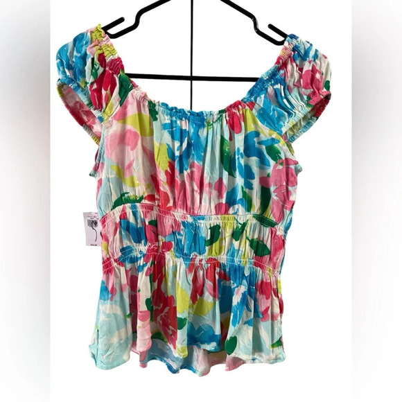 Old navy neon floral blouse - Picture 4 of 4